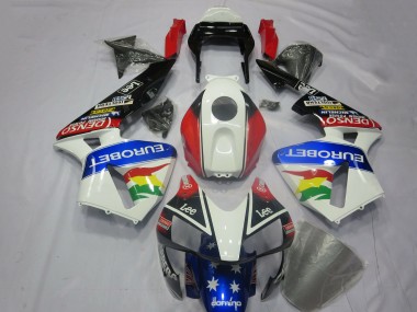 Migliori Kit Carena Moto Honda CBR600RR 2003-2004 - Bianco Rosso Blu Nero Lucido EuroBet
