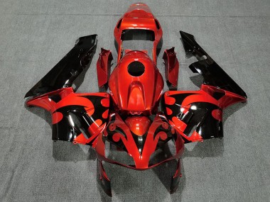 Migliori Carena Moto Honda CBR600RR 2003-2004 - Rosso Nero Lucido
