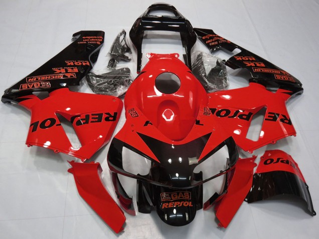 Migliori Carene Moto Honda CBR600RR 2003-2004 - Rosso Nero Lucido Repsol