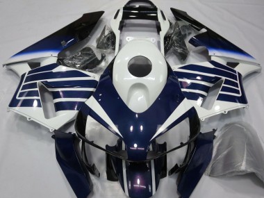 Migliori Carene Moto Honda CBR600RR 2003-2004 - Bianco Blu Fade