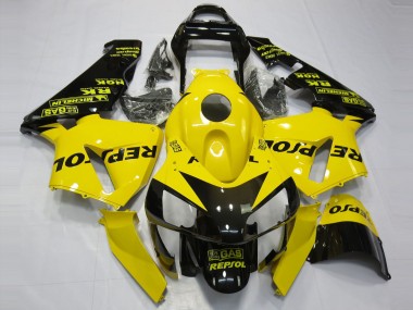 Migliori Carene Moto Honda CBR600RR 2003-2004 - Giallo Nero Lucido Repsol