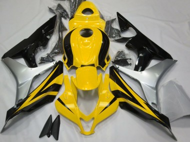 Migliori Carene Moto Honda CBR600RR 2007-2008 - Argento Giallo Nero Lucido
