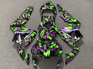 Migliori Carene Moto Honda CBR600RR 2003-2004 - Verde Rosa Camouflage Squalo