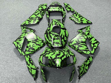 Migliori Carene Moto Honda CBR600RR 2003-2004 - Verde Nero Camouflage