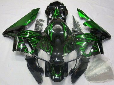 Migliori Carene Moto Honda CBR600RR 2003-2004 - Nero Lucido Blu Fiamma