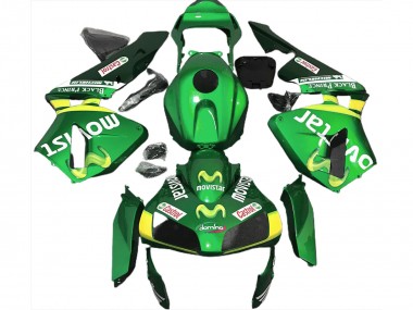 Migliori Carene Moto Honda CBR600RR 2003-2004 - Verde Giallo MoviStar