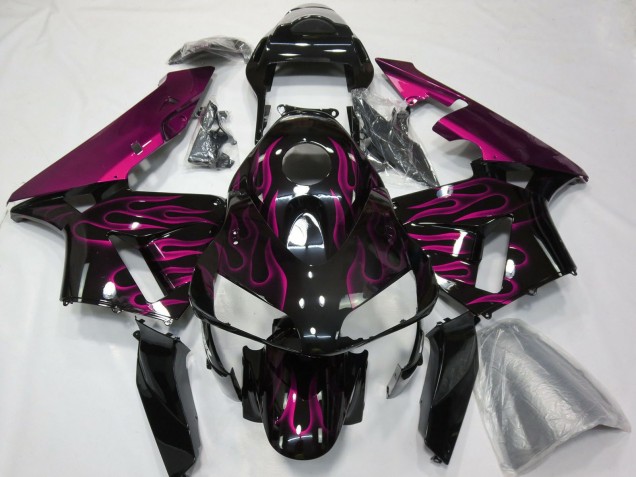 Migliori Carena Moto Honda CBR600RR 2003-2004 - Nero Lucido Viola Fiamma