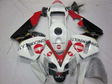 Migliori Carene Moto Honda CBR600RR 2003-2004 - Bianco Rosso Nero Lucido Konica Minolta