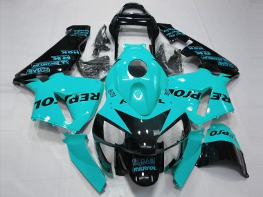 Migliori Carene Moto Honda CBR600RR 2003-2004 - Azzurro Chiaro Nero Lucido Repsol