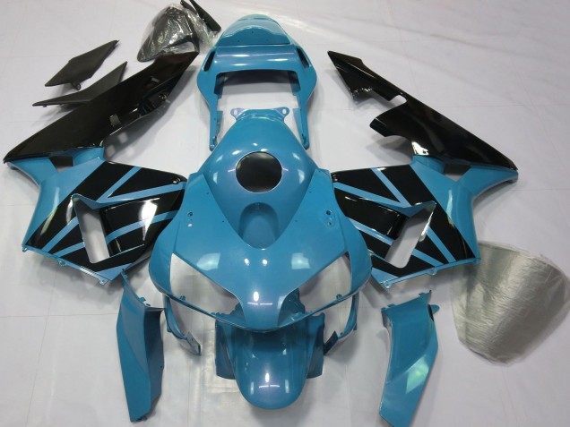 Migliori Carene Moto Honda CBR600RR 2003-2004 - Azzurro Chiaro Nero Lucido