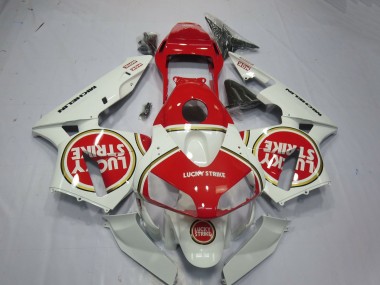 Migliori Carene Moto Honda CBR600RR 2003-2004 - Bianco Rosso Lucky Strike