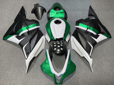 Migliori Carene Moto Honda CBR600RR 2009-2012 - Bianco Verde Nero Opaco Stella