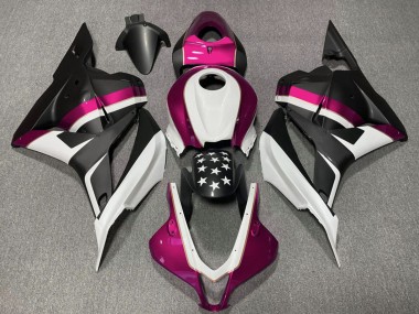 Migliori Carene Moto Honda CBR600RR 2009-2012 - Bianco Rosa Nero Opaco Stella