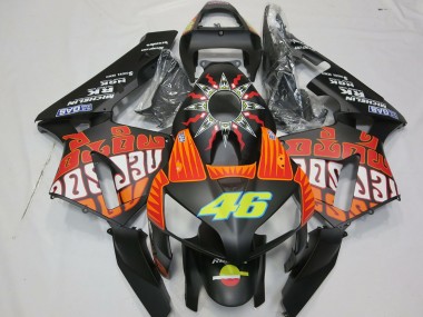 Migliori Carene Moto Honda CBR600RR 2003-2004 - Nero Opaco Arancia Giallo Rossi 46