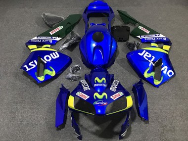 Migliori Carene Moto Honda CBR600RR 2003-2004 - Blu Giallo Verde MoviStar