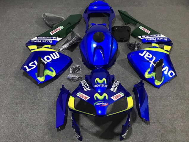 Migliori Carene Moto Honda CBR600RR 2003-2004 - Blu Giallo Verde MoviStar