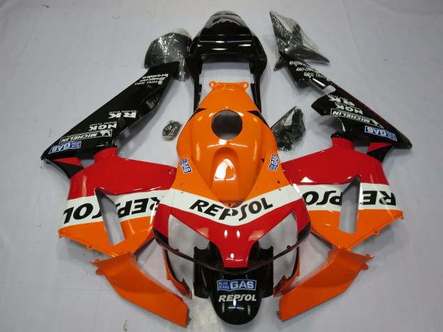 Migliori Carene Moto Honda CBR600RR 2003-2004 - Arancia Bianco Rosso Nero Lucido OEM Stile Repsol