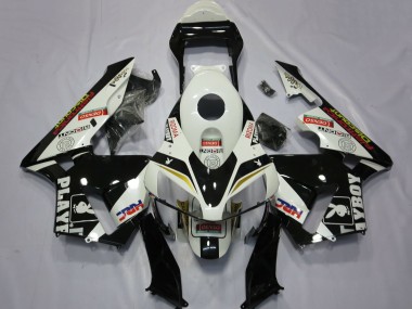 Migliori Carene Moto Honda CBR600RR 2003-2004 - Bianco Giallo Nero Lucido HRC Playboy