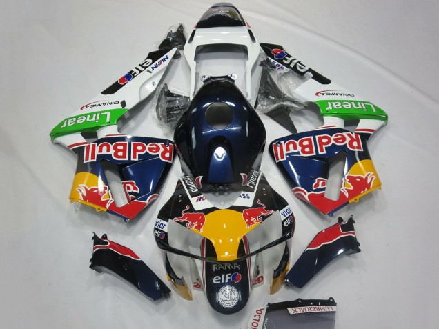 Migliori Carene Moto Honda CBR600RR 2003-2004 - Bianco Blu Giallo Verde Red Bull Design