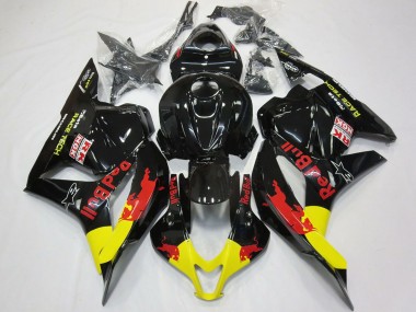 Migliori Carene Moto Honda CBR600RR 2009-2012 - Nero Lucido Giallo Red Bull