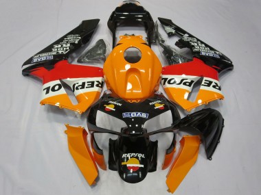 Migliori Carena Moto Completo Honda CBR600RR 2003-2004 - Arancia Bianco Rosso Nero Lucido Repsol