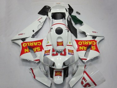 Migliori Carene Moto Honda CBR600RR 2003-2004 - Bianco Rosso Giallo San Carlo 58