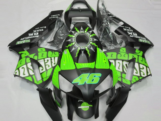 Migliori Carene Moto Honda CBR600RR 2003-2004 - Verde Nero Lucido Rossi Repsol