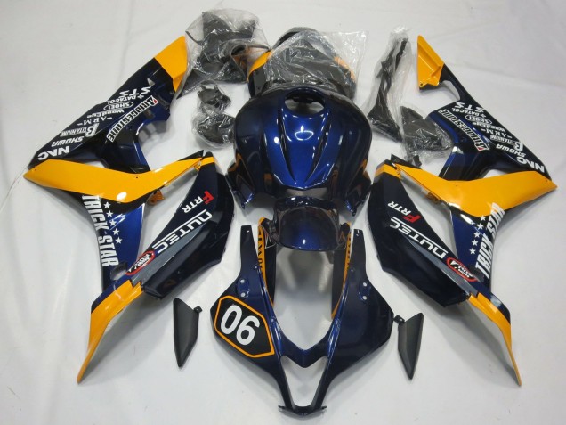 Migliori Carene Moto Honda CBR600RR 2007-2008 - Arancia Blu Nero Lucido