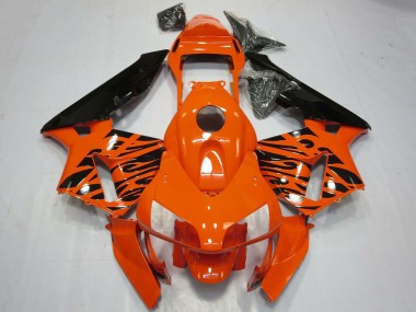 Migliori Carene Moto Honda CBR600RR 2003-2004 - Arancia Nero Lucido Tribal