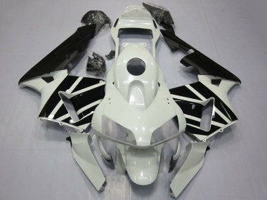 Migliori Carene Moto Honda CBR600RR 2003-2004 - Bianco Nero Lucido OEM Stile