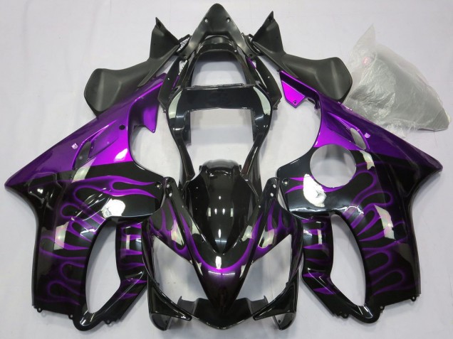 Migliori Carene Moto Honda CBR600 F4i 2001-2003 - Nero Lucido Viola Fiamma