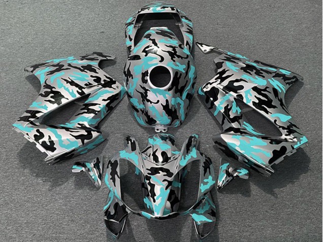 Migliori Carene Moto Honda VFR 800 2002-2013 - Verde Acqua Camouflage