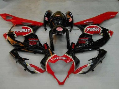Migliori Carene Moto Suzuki GSXR 1000 2005-2006 - Nero Lucido Rosso Bianco Lucky Strike