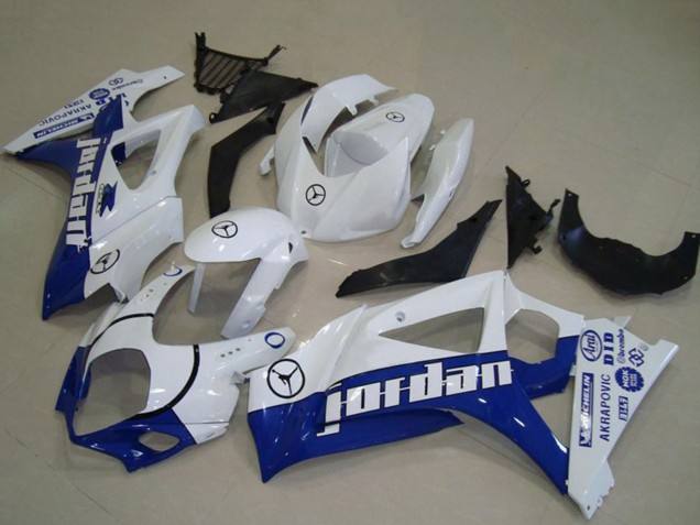 Migliori Carene Moto Suzuki GSXR 1000 2007-2008 - Bianco Blu Jordan