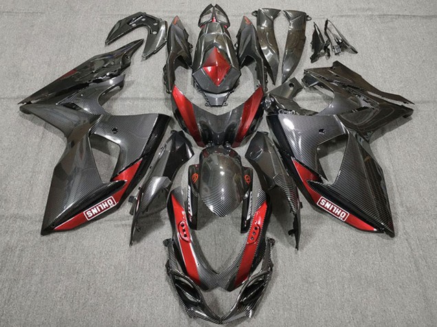 Migliori Carene Moto Suzuki GSXR 1000 2009-2016 - Fibra di Carbonio Rosso