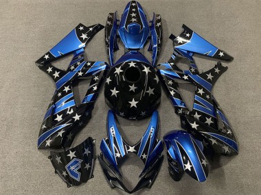 Migliori Carene Moto Suzuki GSXR 1000 2007-2008 - Blu Nero Lucido Stella