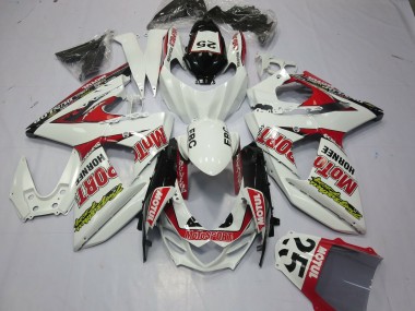 Migliori Carene Moto Suzuki GSXR 1000 2009-2016 - Bianco Rosso Dunlop 52