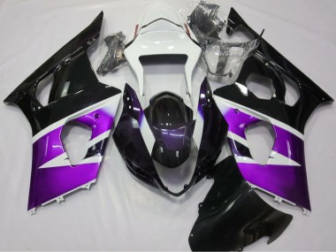 Migliori Carene Moto Suzuki GSXR 1000 2003-2004 - Viola Bianco Nero Lucido