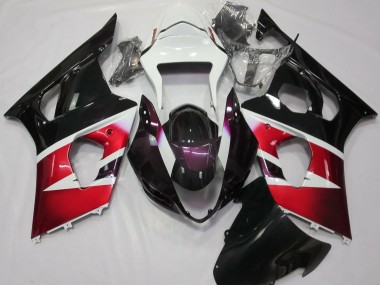 Migliori Carene Moto Suzuki GSXR 1000 2003-2004 - Rosso Bianco Nero Lucido