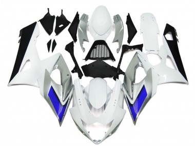 Migliori Carene Moto Suzuki GSXR 1000 2005-2006 - Lucido Bianco Argento Blu