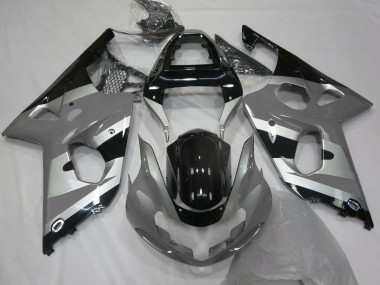Migliori Carene Moto Suzuki GSXR 1000 2000-2002 - Grigio Argento Nero Lucido OEM Stile
