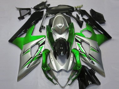 Migliori Carene Moto Suzuki GSXR 1000 2005-2006 - Verde Argento Nero