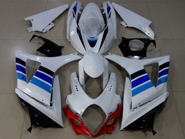 Migliori Carene Moto Suzuki GSXR 1000 2007-2008 - Bianco Blu OEM Stile