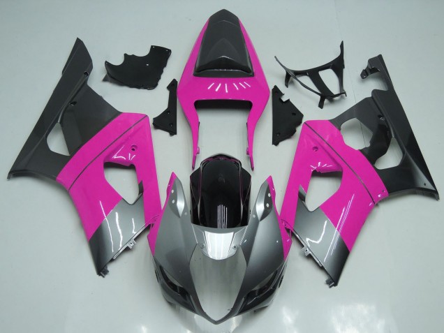Migliori Carene Moto Suzuki GSXR 1000 2003-2004 - Rosa Argento Nero
