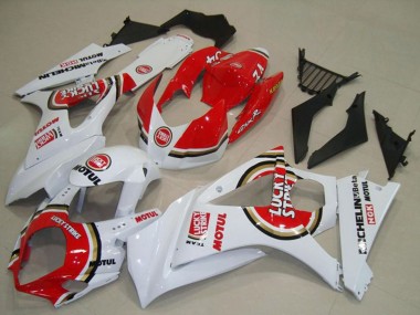 Migliori Carene Moto Suzuki GSXR 1000 2007-2008 - Bianco Rosso Lucky Strike