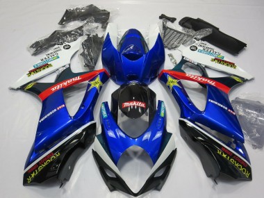 Migliori Carena Moto Suzuki GSXR 1000 2007-2008 - Bianco Blu Rosso Nero Rockstar