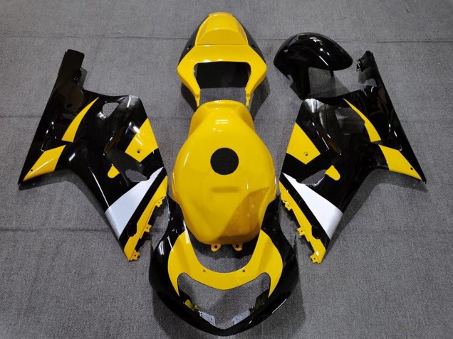 Migliori Carene Moto Suzuki GSXR 600 / GSXR 750 2001-2003 - Giallo Bianco Nero Lucido