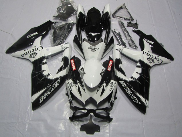 Migliori Carena Moto Suzuki GSXR 600 / GSXR 750 2008-2010 - Bianco Nero Alstare Corona Motul