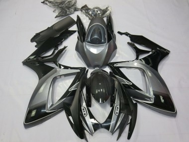 Migliori Carene Moto Suzuki GSXR 600 / GSXR 750 2006-2007 - Grigio Nero Lucido Banda
