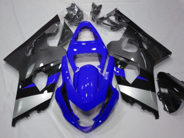 Migliori Carene Moto Suzuki GSXR 600 / GSXR 750 2004-2005 - Blu Argento Grigio Nero